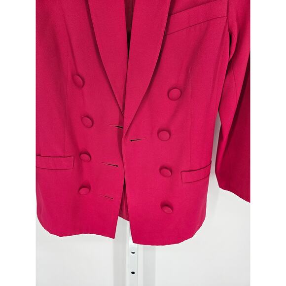 Laura Henson Women's Pink Rayon Blend Double Breasted Blazer Size 4P - Picture 2 of 4
